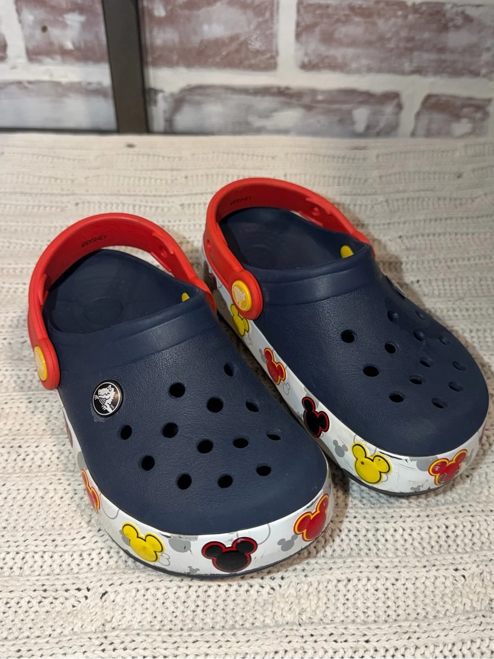 Kids Navy & Red Mickey Mouse Clog Shoes